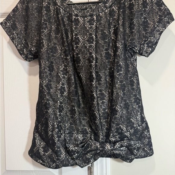 Marc by Marc Jacobs Black Metallic Medallion Lace Bow Detail Top XS - Picture 2 of 6